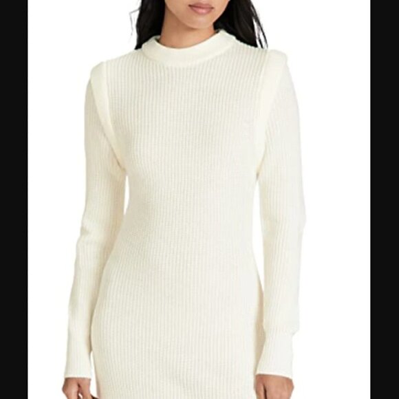 NWOT WAYF Lombard Mock Neck Sweater Dress In Ivory Size XL - Picture 9 of 10